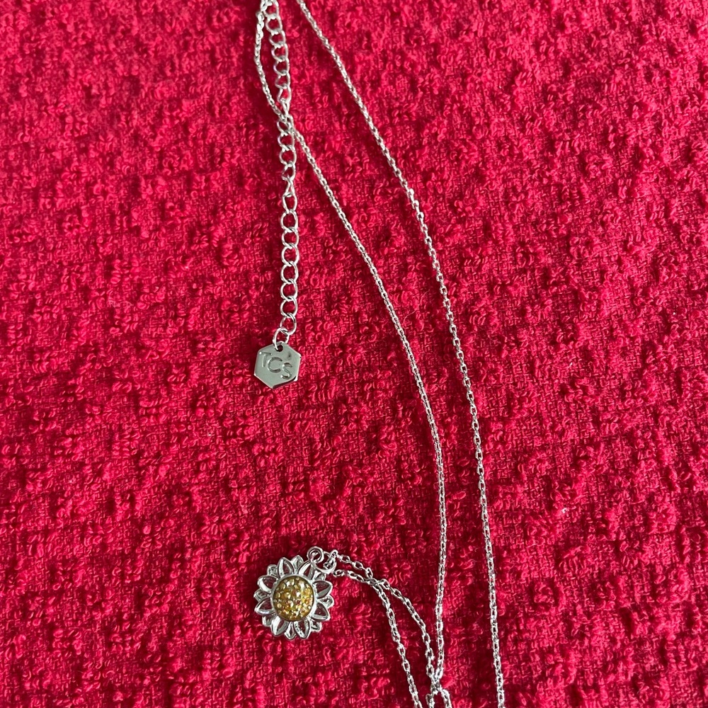 Swarovski Silver and Gold Necklace with Crystal Accents
